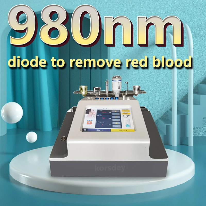 KORSDEY980nm דיודה לייזר וריד כלי דם מסיר עם קר פטיש אדום דם הסרת כלי עור התחדשות מכונה לטיפוח העור