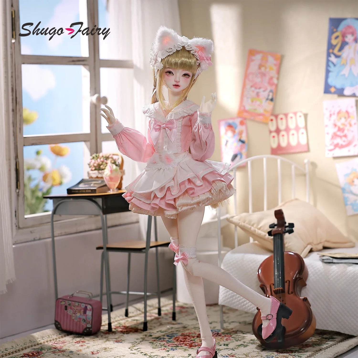Фото Liano CD Bjd Кукла 1/4 Голова Барли Боди Стиль Кампуса Шарнирное Тело Детские Игрушки Мяу Горничная Девушки BJD Куклы ShugaFairy №5