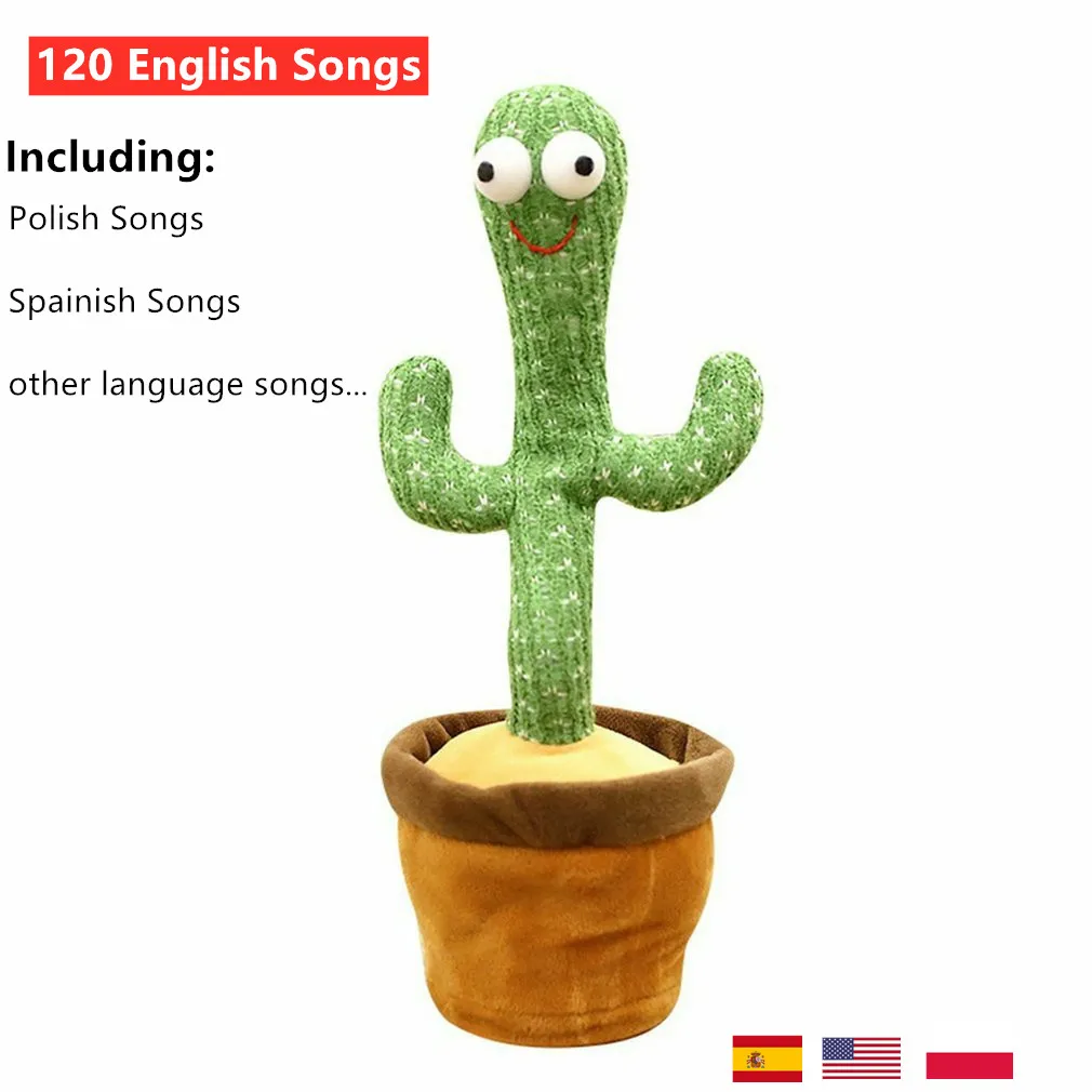 

Cactus Plush Toy Electronic Dancing Toy with Spainish Song Plush Dancing Cactus Early Childhood Education Toy for Children 32cm
