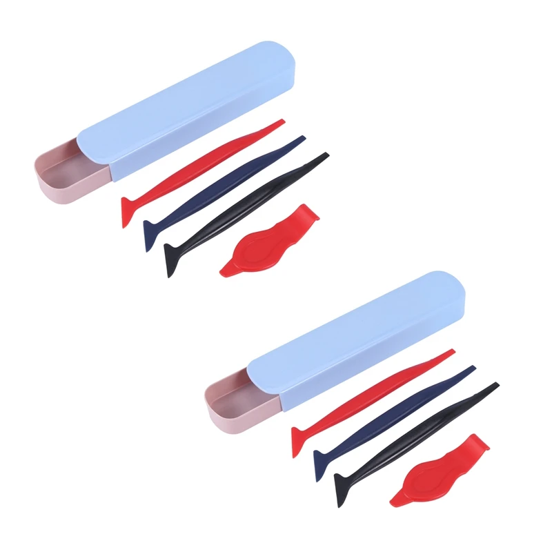 

2X Vehicle Vinyl Application Tool Kit Edged Fold Squeegee Flexible Micro-Squeegee Curved Slot Tint Tool Set