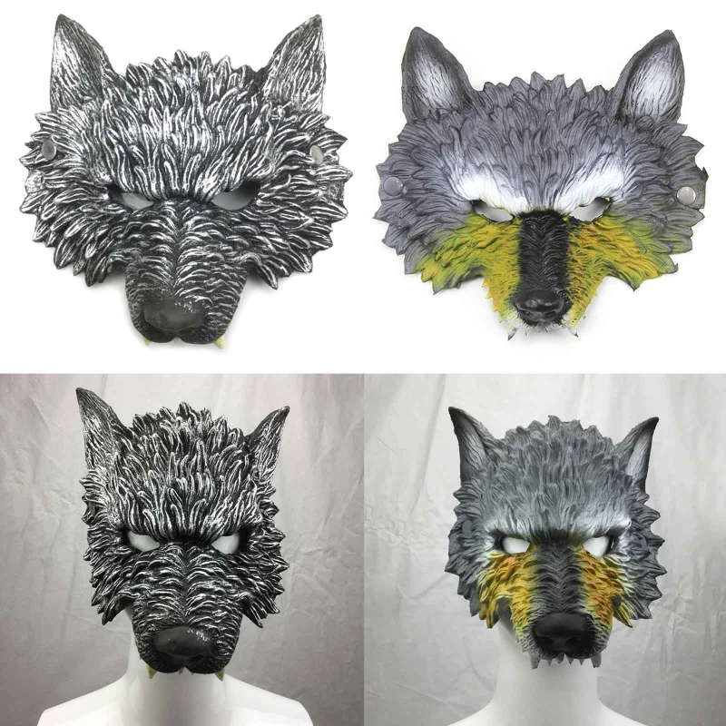 

3D маска волка, платье на Хэллоуин, аксессуары для женских костюмов, реквизит для костюма, маскарадный костюм