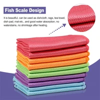 glass cleaning cloth dish cloth lint free for windows cars kitchen mirrors traceless reusable fish scale rag kitchen accessories