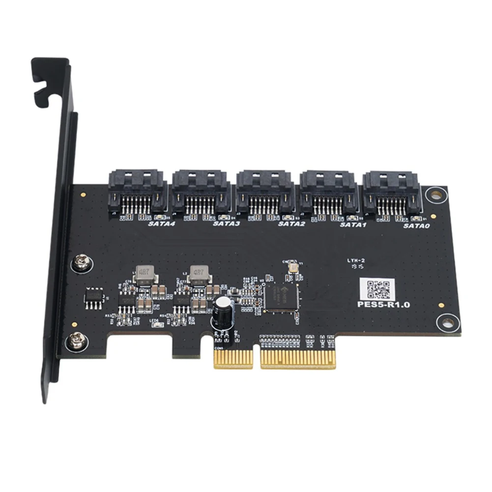 

Конвертер для ПК и ноутбуков PCI-E X4/X8/X16 на 5 портов SATA3.0