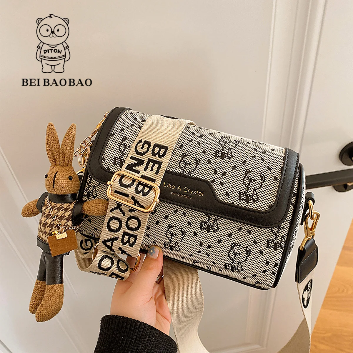 

beibao 2024 New Women's Shoulder Bag Crossbody Bag Fashion and Casual Versatile Little Bear Zero Wallet Handbag Bolso de mujer