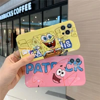 spongebob patrick star couple phone cases for iphone 13 12 11 pro max xr xs max 8 x 7 se 2020 back cover