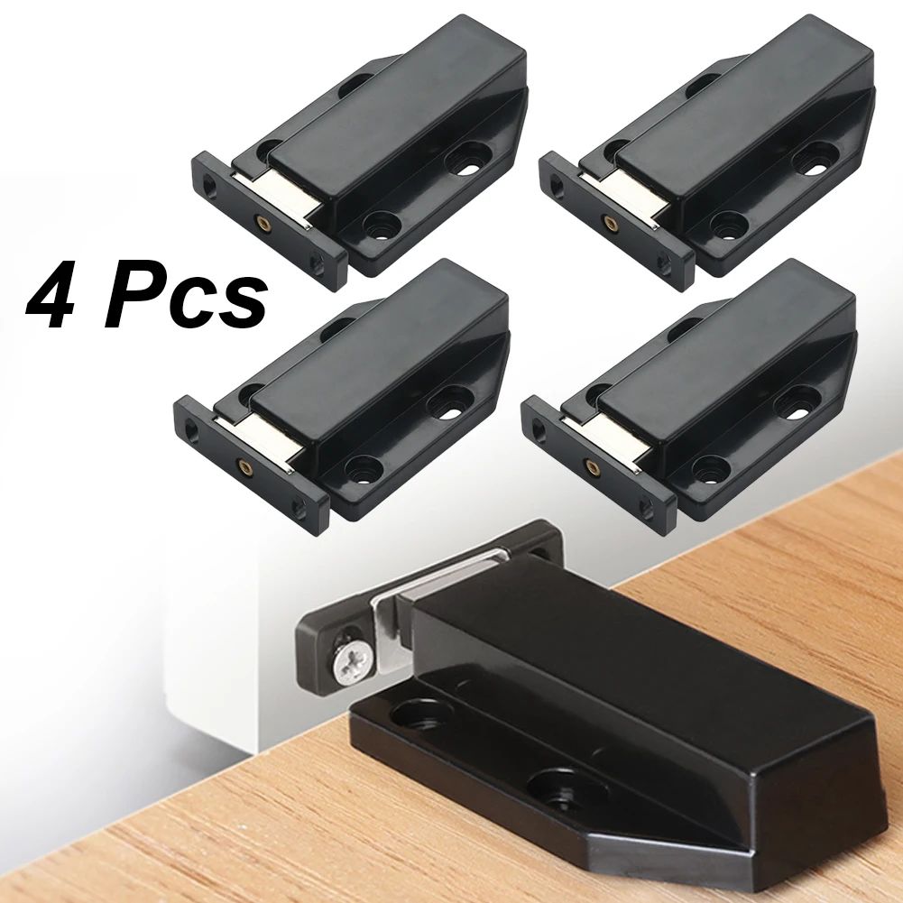 

4pcs Door Magnetic Closer Cabinet Catch Latch Spring Magnet Suction Self Locking Cupboard Wardrobe Door Suction Rebound Device