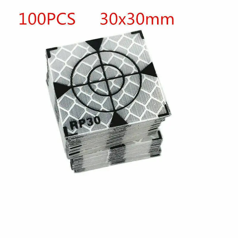 

100pcs White Fluorescent Reflector Sheet For Total Station Survey Geography 20/30/40/50/60mm Quick Positioning Ship Inspection