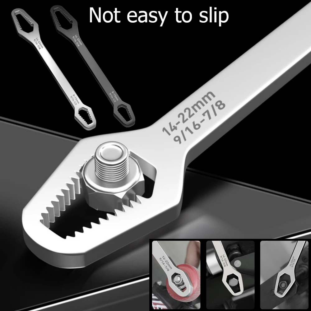 

Универсальный ключ Torx, самозатягивающийся регулируемый гаечный ключ с двумя головками, 8-22 мм, Многофункциональный ручной инструмент