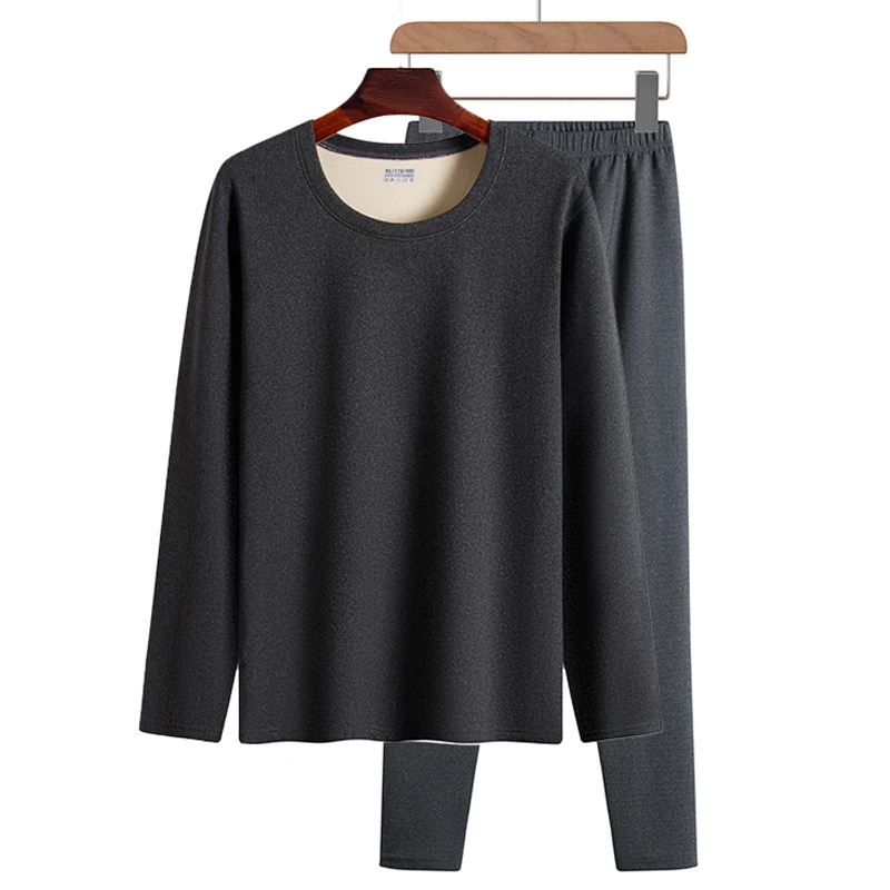 Winter Men's Thermal Underwear Sets Thick Long Johns Mens Warm O-Neck Thermo Underwear Double Layer Thick Thermal Clothes