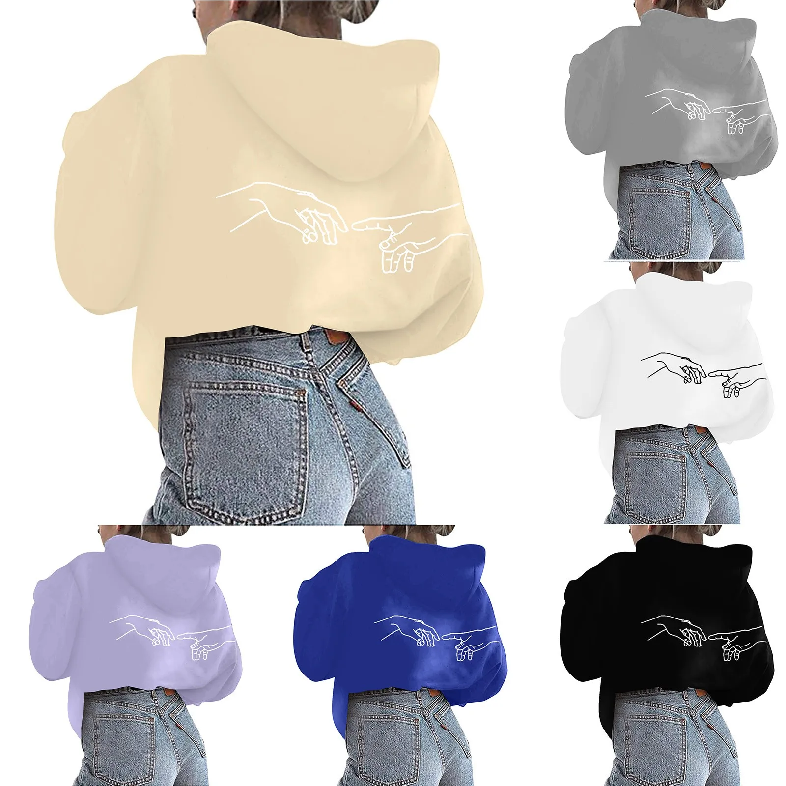 

Цифровая подземная одежда для женщин на День святого Валентина с буквенным принтом графическая Толстовка Повседневный пуловер с воротнико...