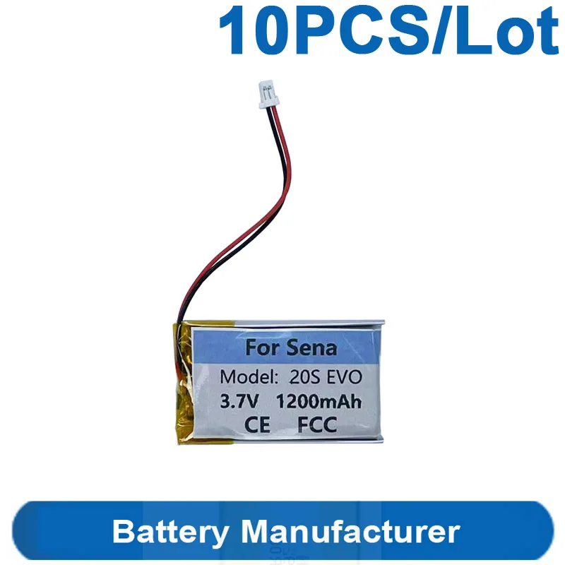 

10PCS/Lot Original Replaces 1200mAh Battery For Sena 20S EVO 20SEVO Helmet Bluetooth Headset Headphone Batterie Accumulator AKKU
