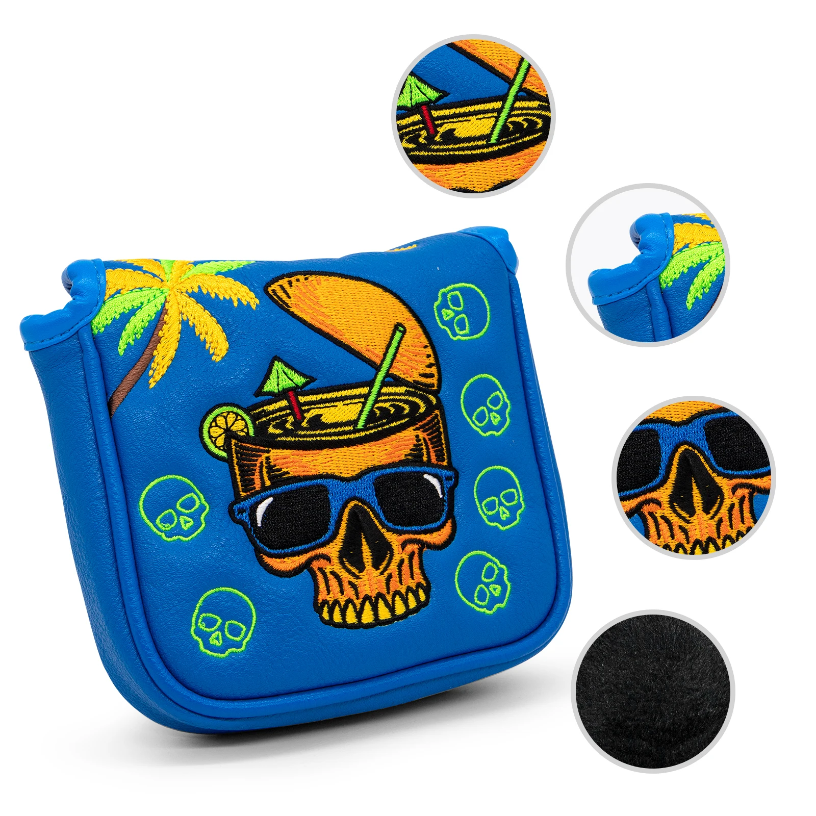 Coolskull Golf головной убор чехол для клюшки голубой Премиум кожаный с магнитом