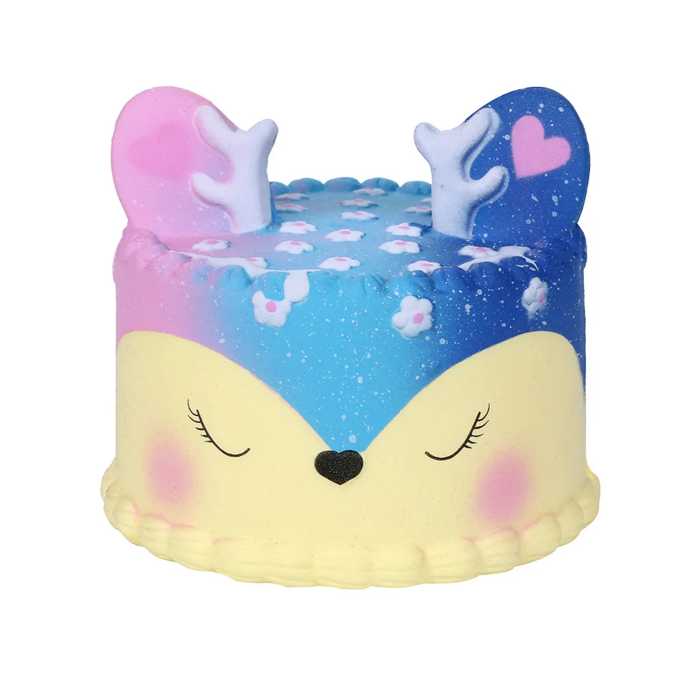 

Jumbo Kawaii Cake Squishy Galaxy Deer Squishies Cream Scented Slow Rising Kid Toy Phone Strap Squeeze Toys for Kids Gift 9x10CM