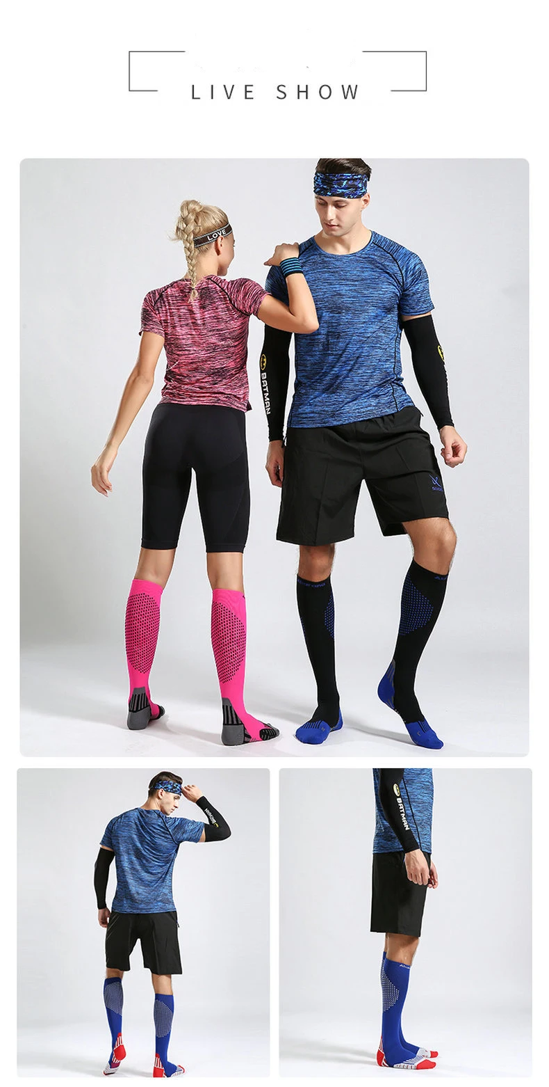 Elastic Football Socks Antiskid Calf Pressure Compression Socks Long Tube Adult Sports Running Socks Summer