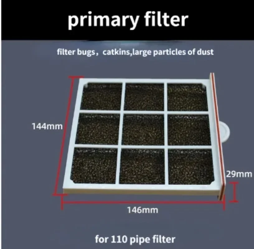 воздуховодный фильтр встроенная вентиляция воздуховодной коробки для труб ПВХ