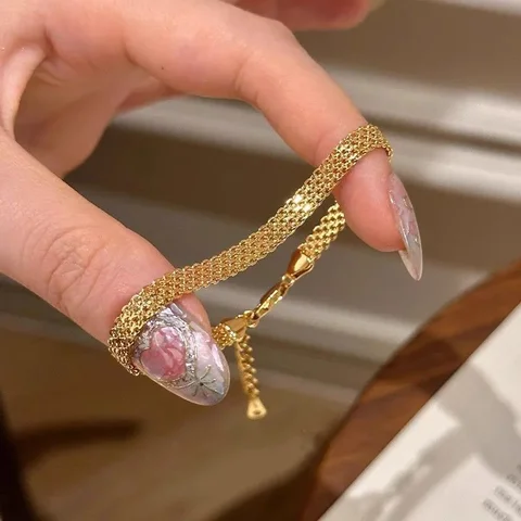 Вечный элегантный тканый браслет для часов из нержавеющей стали для женщин - регулируемый ремешок в винтажном стиле, элитный повседневный ювелирный подарок