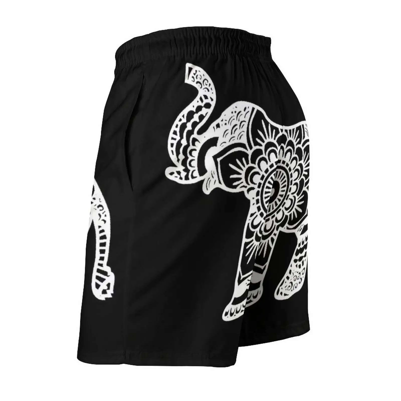 Мужские пляжные шорты с мандалой Белые сетчатой подкладкой плавки для серфинга