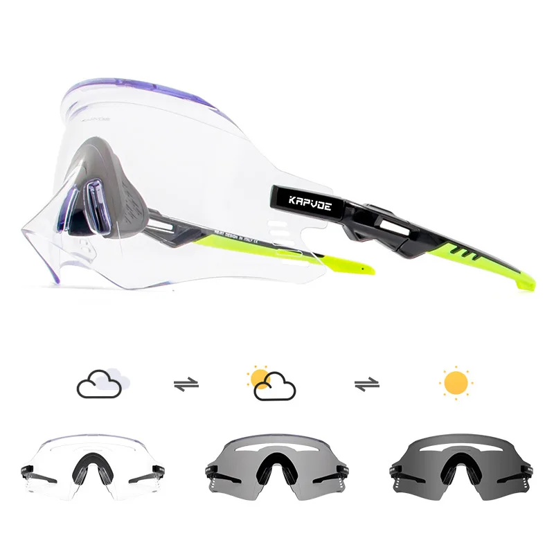 

New Kapvoe Bicycle Photochromic Glasses Riding TR90 Mountain Bike Sunglasses Men Women Outdoor Sports MTB Running Goggles Drivin