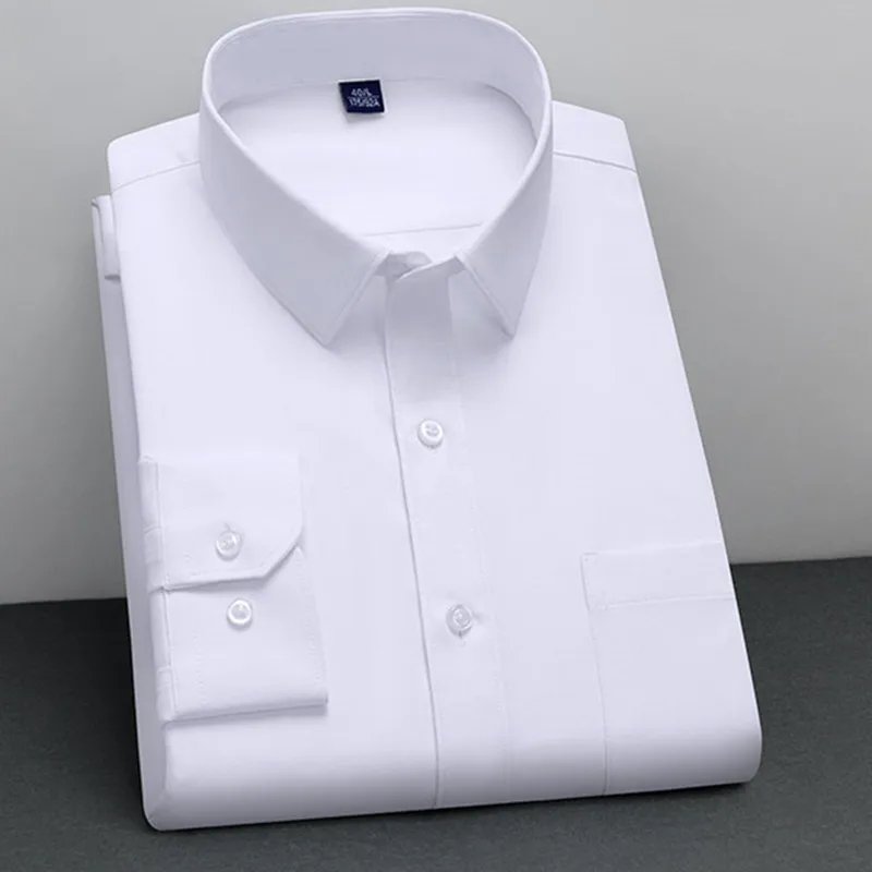 

Мужская однотонная эластичная рубашка с длинным рукавом, белая/красная