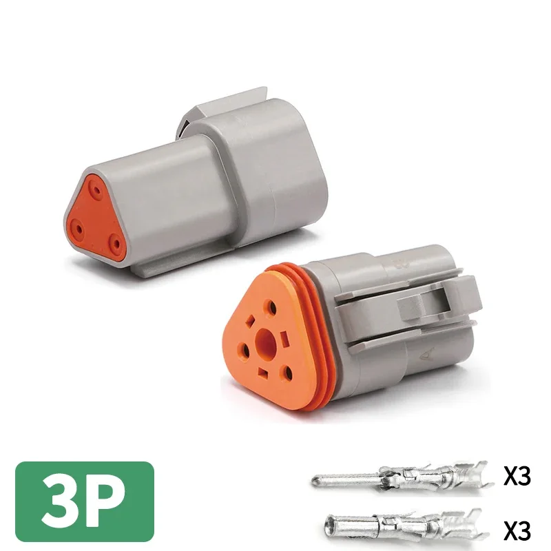 

5/10/100 комплектов 3-контактный Deutsch DT04-3P DT06-3S водонепроницаемый разъем для электрического провода 16-22 AWG разъем серии DT «папа-мама»