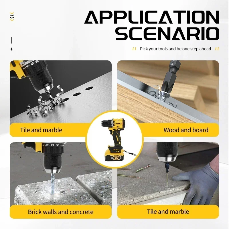 Фото Dewalt DCD805 Аккумуляторная ударная дрель Комплект голого инструмента 20 В МАКС. 1/2 дюйма Аккумуляторные электроинструменты Электродрель 전동드릴 dremel №5