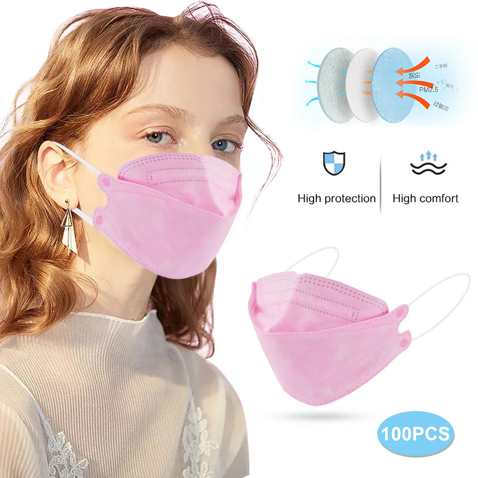 

1-100pcs Mascarillas Desechables Adult Outdoor Fish Non Woven Face Mask 4-ply Facemasks Mouth Masque Jetables Halloween Cosplay