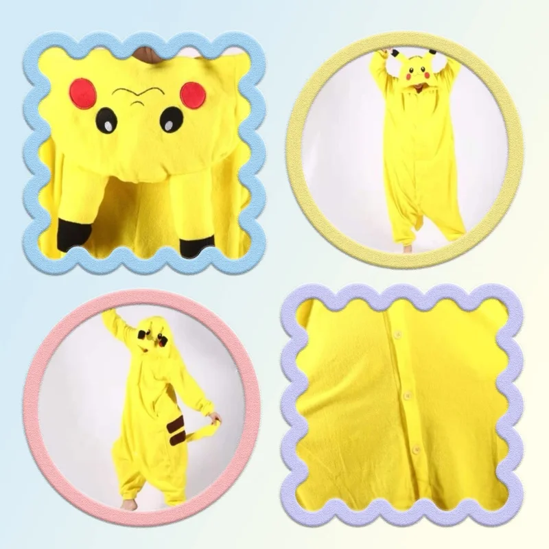 Комбинезон с рисунком Пикачу желтая пижама изображением мыши и животных детская
