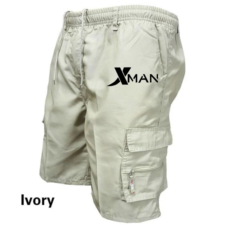 Шорты-карго мужские с множеством карманов, летние повседневные спортивные короткие штаны, модные уличные свободные брюки с принтом