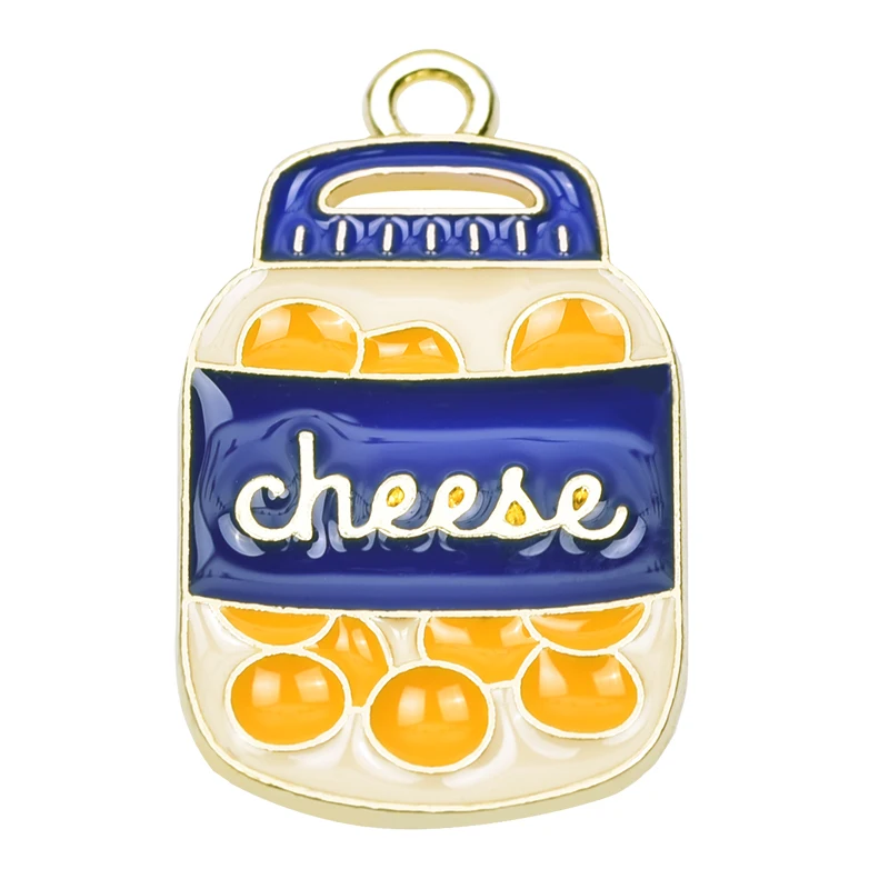 

5 шт./лот Уникальные Милые Красочные Подвески в виде банки для сыра подвеска золотого цвета для браслета ожерелья изготовления ювелирных из...