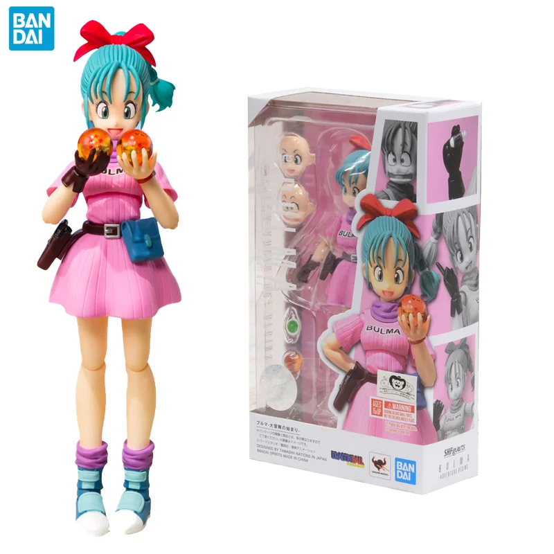 

Original Anime Figure Bandai SHF Dragon Ball Z Figure Bulma Anime Action Figures Big Adventure Figurine Collectible Model Toy