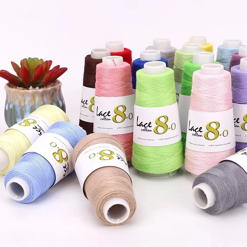 50g/Ball Lace Crochet Yarn Thin 100% Cotton Hand Knitting Thread Yarn Soft Baby Blanket Cloth Yarn Sewing Polyester Machine Line