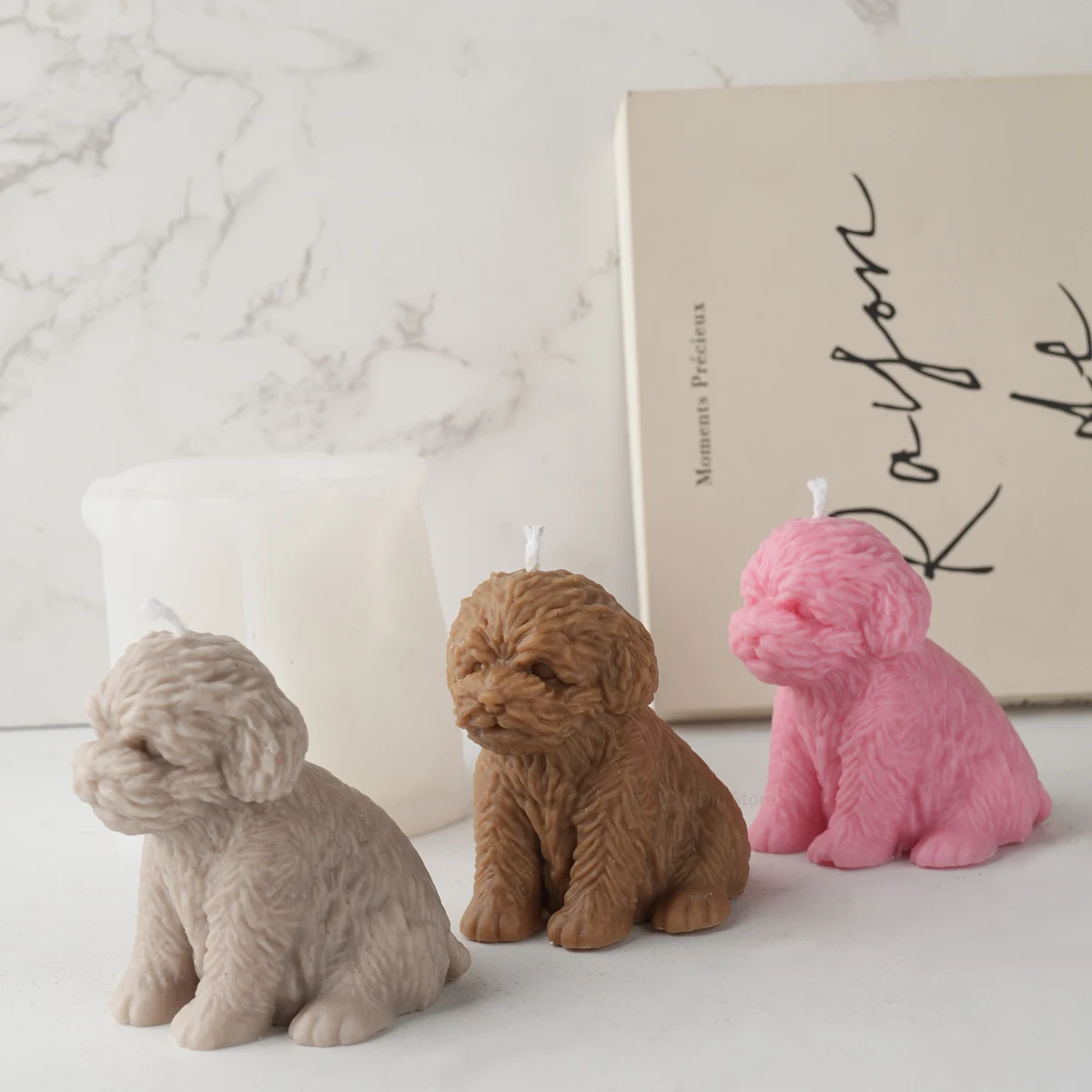 Силиконовая форма Тедди щенок свеча сделай сам милая животная собака пластырь