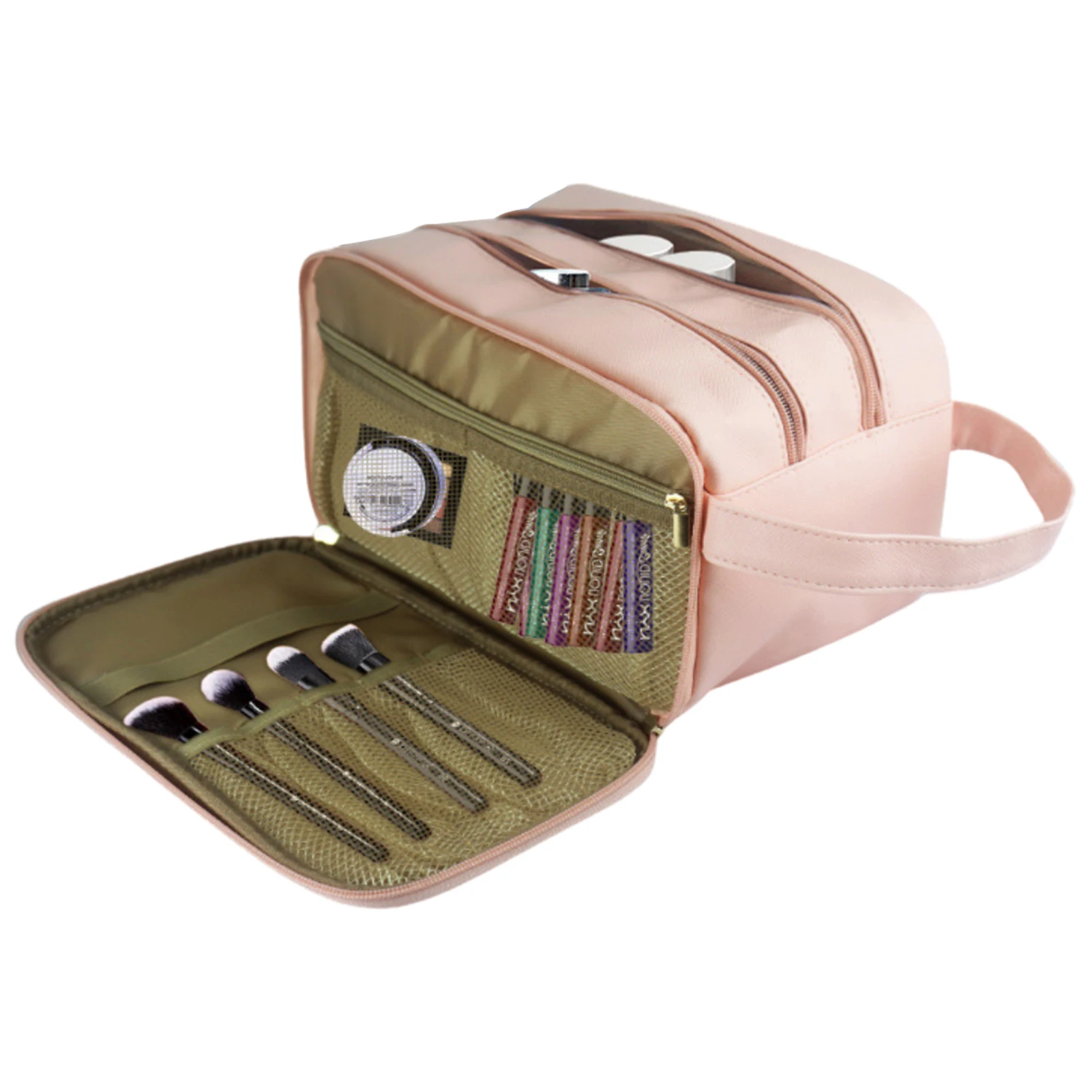 

Makeup Bag Travel Bag Cosmetic Cases Makeup Organizer Reusable Travel Toiletry Bag For Makeup Brushes Full Size Bottles Shampoo