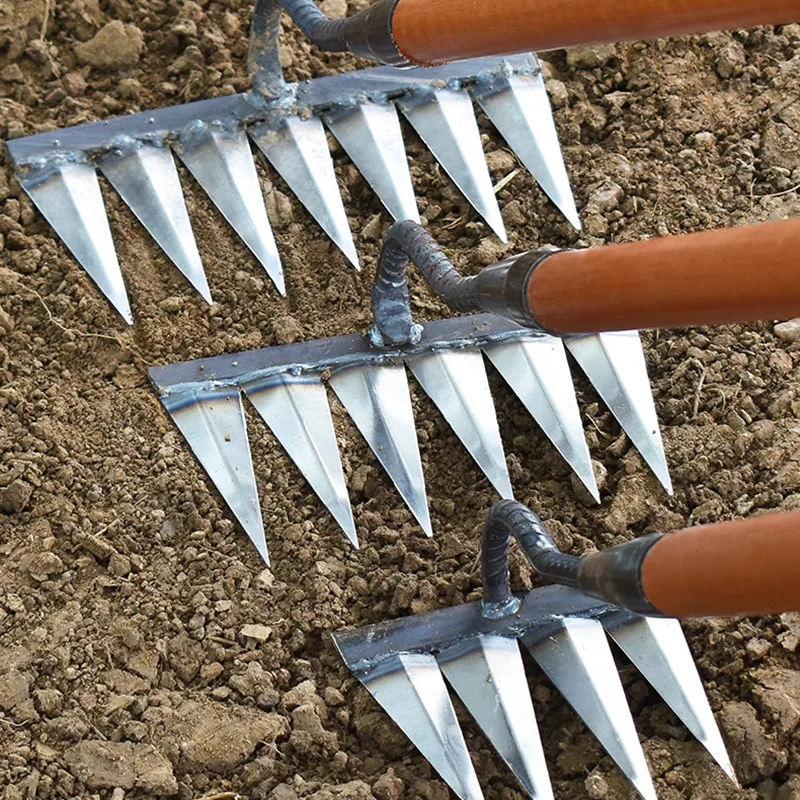 Description Picture 6 of itemGardening Hoe Iron Weeding Rake Agricultural Tools Grasping Raking Loosening Soil Artifact Harrow Agricultural Tool Dropshipping