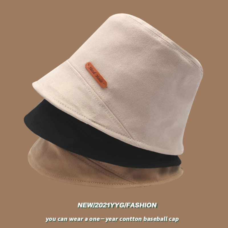 

Korean Version Spring Bucket Hat Tide Sunshade Wild Pot Hat Fisherman Hat Female Summer Face Small Sunscreen Hat