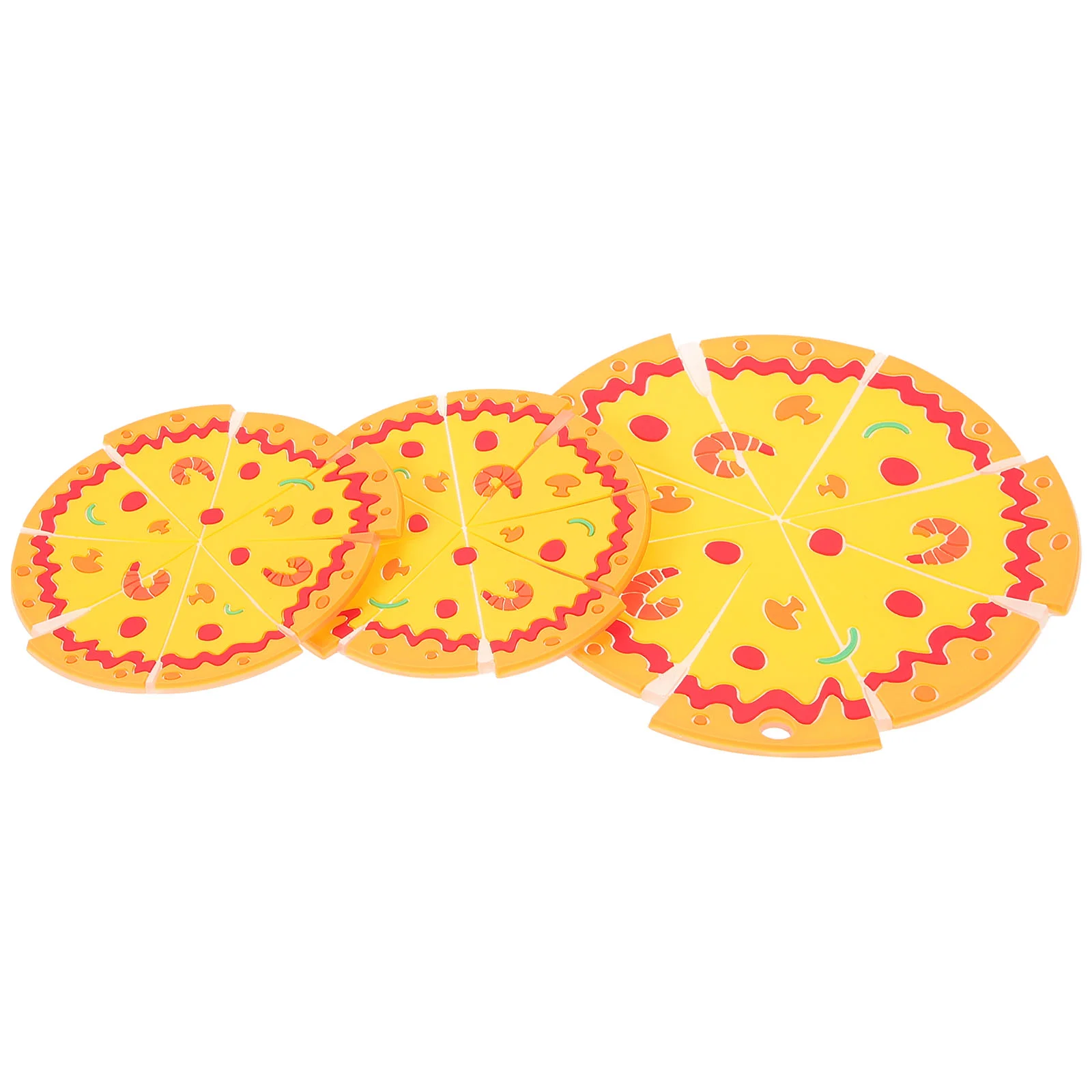 

3pcs Pizza Shaped Coasters Tea Cup Coasters Coffee Table Tea Cup Pads Creative Pot Coasters