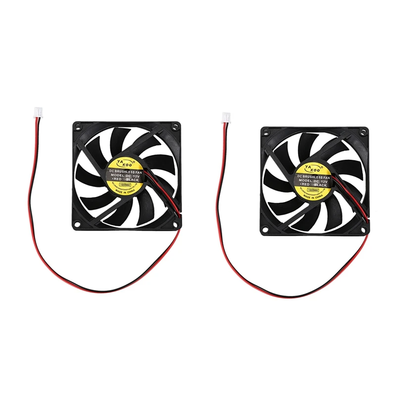 

2X DC 12V 0.18A 2 Pin Connector PC Computer Case Cooling Fan 80X80mm