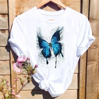 women watercolor butterfly fashion graphic t top cartoon short sleeve 90s spring summer shirt print tshirts female tee t shirt
