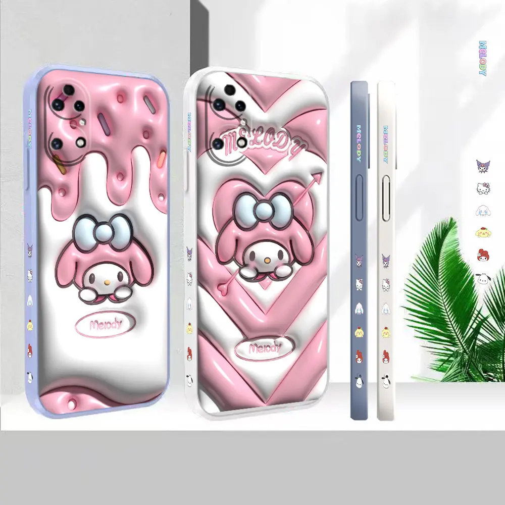 

Liquid Silicone For Huawei P60 P50 P40 P30 P20 Mate 50 40 30 20X 20 10 Pro Plus Colour Cover Funny Cute My Melody Case Funda