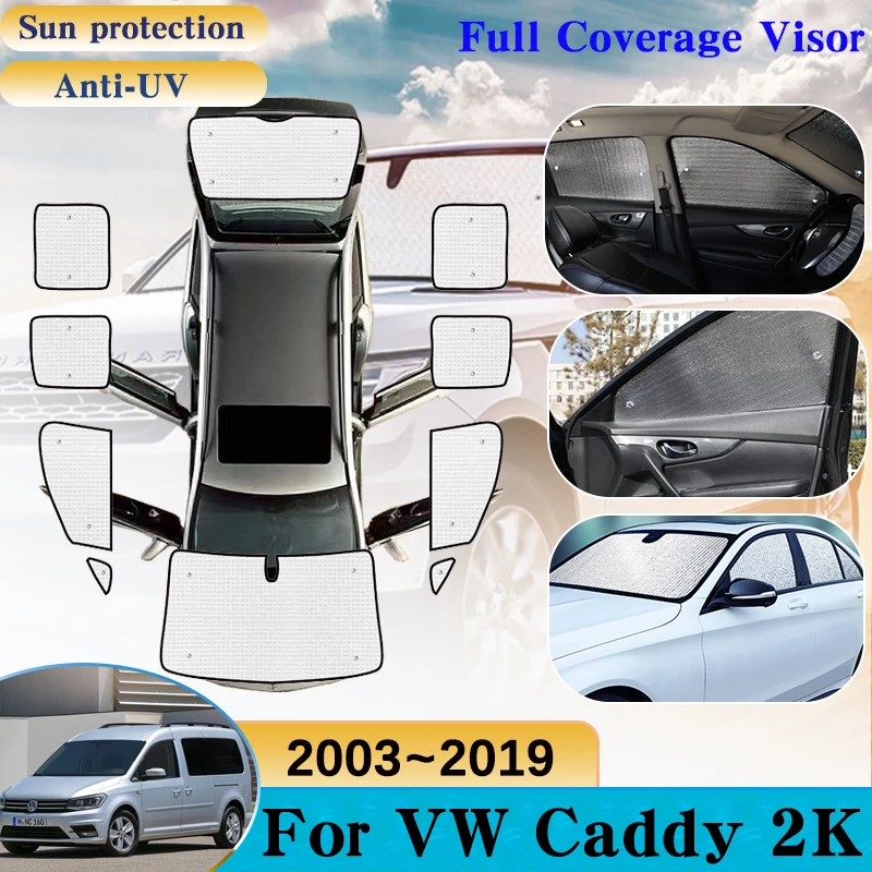 

Car Full Covers Sunshades For Volkswagen VW Caddy 2K Maxi 2003~2019 Windshield Windows Anti-UV Sun Protection Visor Accessories
