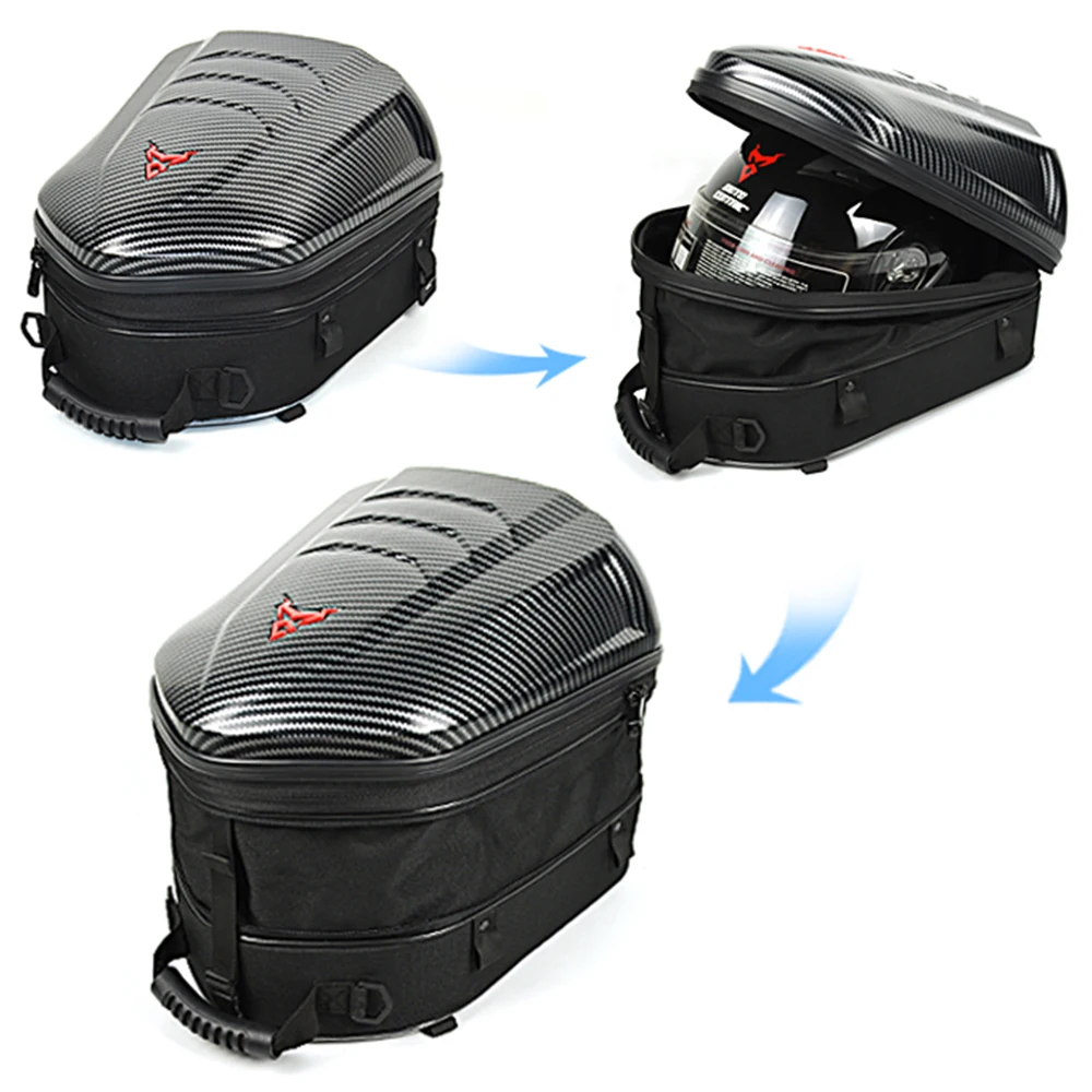 47L Motorcycle Bag Waterproof Reflective Motorbike Tail Bag Backseat Pack Capacity Motocross Helmet Bag Moto Travel Backpack enlarge