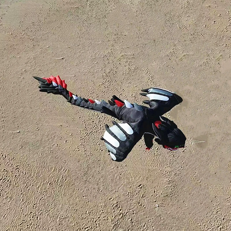 Гигантские мягкие воздушные змеи 13 м черного дракона летающие профессиональные