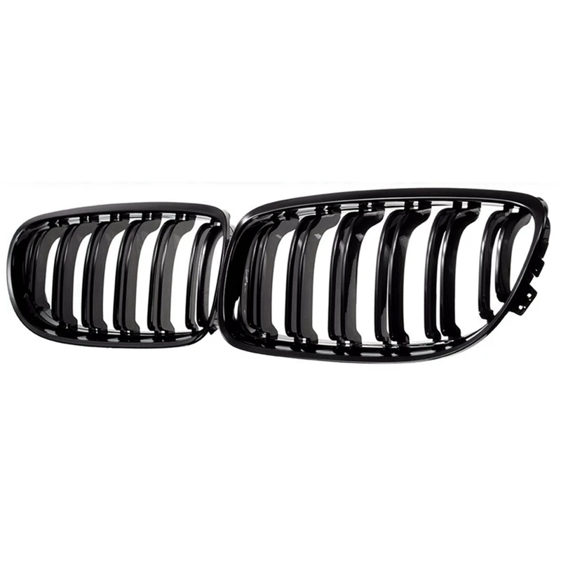 4 Pair Car Front Grille Gloss Black Inlet Grille For BMW E90 LCI 3-Series Sedan/Wagon 2009 - 2011