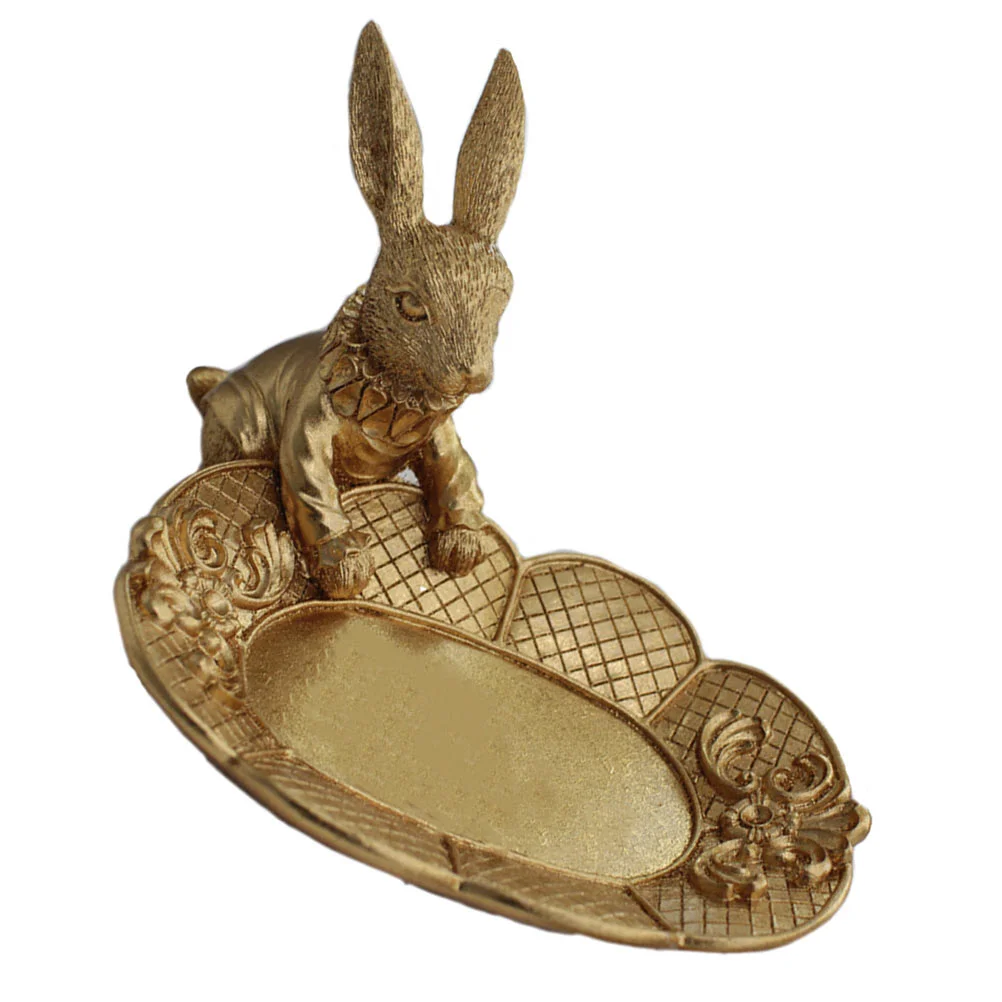

Gold Rabbit Jewelry Storage Racks Resin Necklace Display Rack Storage Shelf
