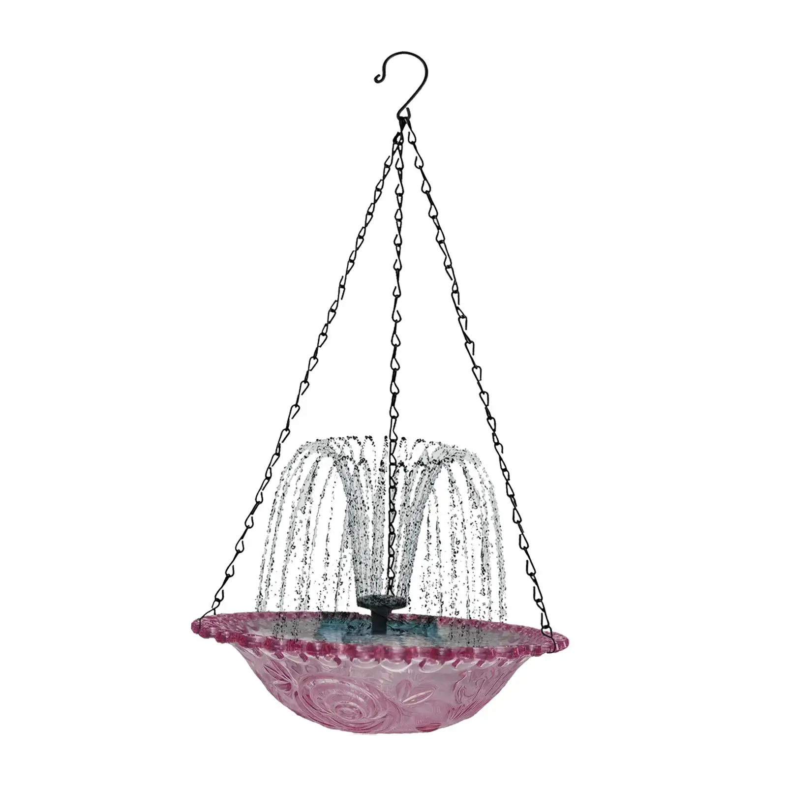 Hanging Solar Bird Bath Fountain Birdbath for Courtyard Backyard Garden