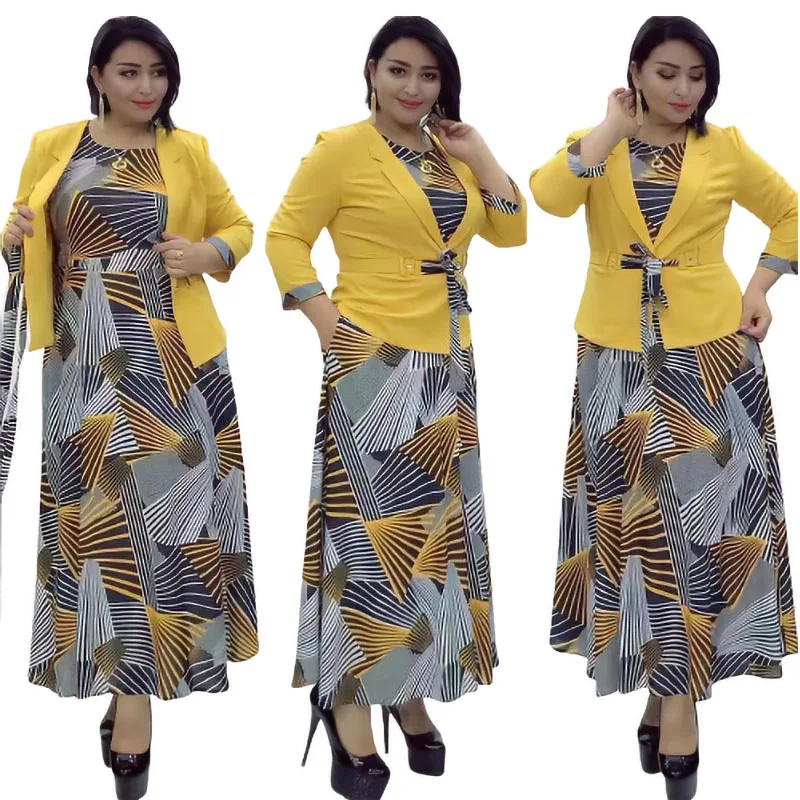 2023 2XL-6XL африканская одежда для женщин комплект из 2 предметов топы и платья
