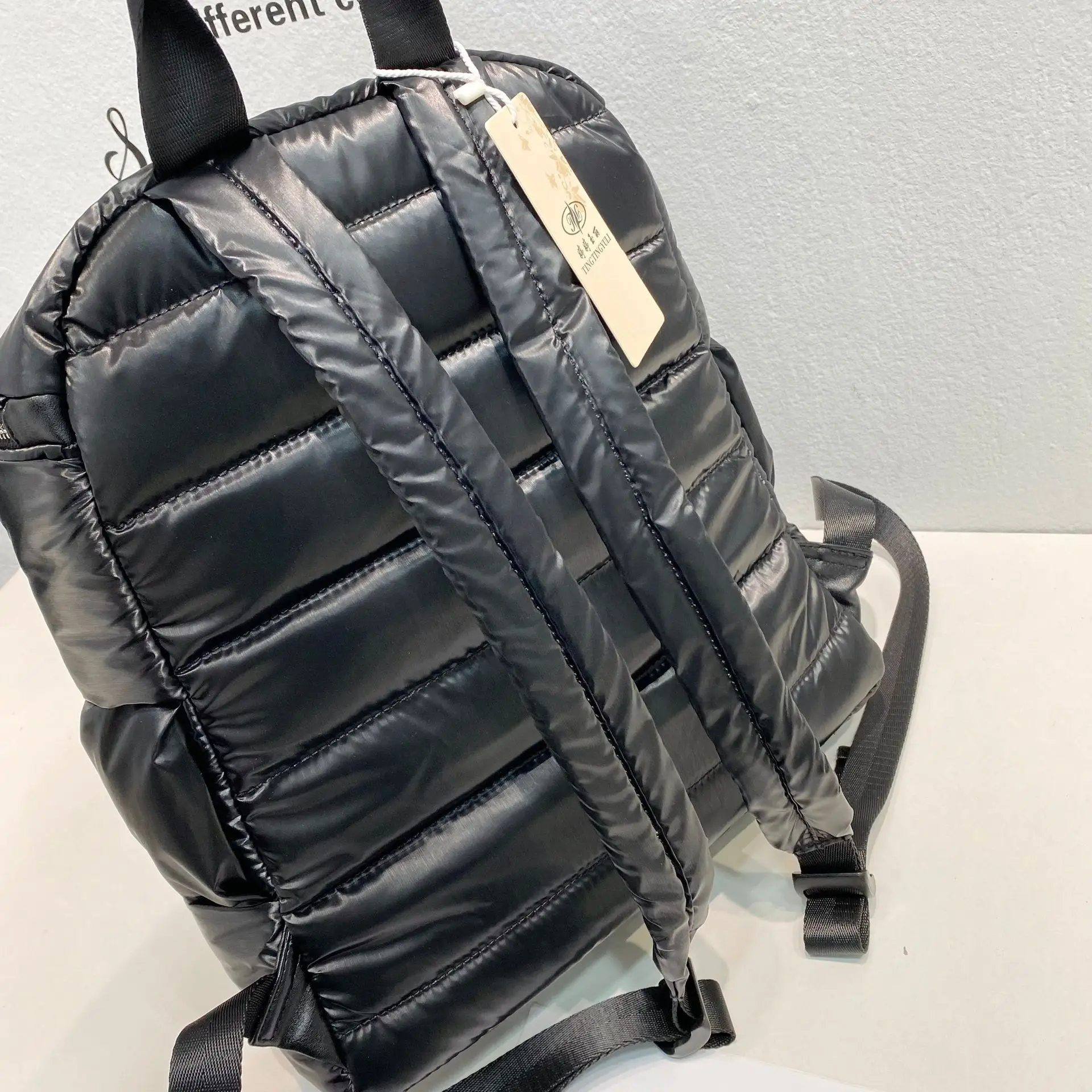 Fashion Trend Cotton Padded Jacket Space Cotton Air Bag Shoulders Down Quilted School Bag Casual Simple Big Backpack 2022 Winter
