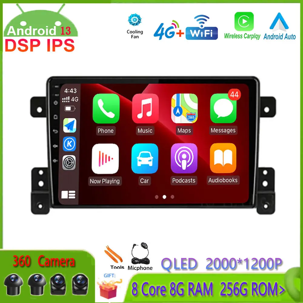 

9" Android 13 GPS Navigation For Suzuki Grand Vitara 3 2005 - 2015 Car Radio Multimedia Video Player BT WIFI No 2Din 2 Din DVD