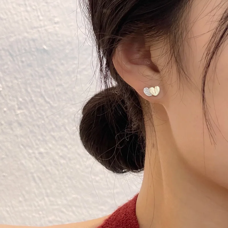 

Temperament Stylish Mini Cute Earrings Brief Love Colorful Korean Earings Jewelry