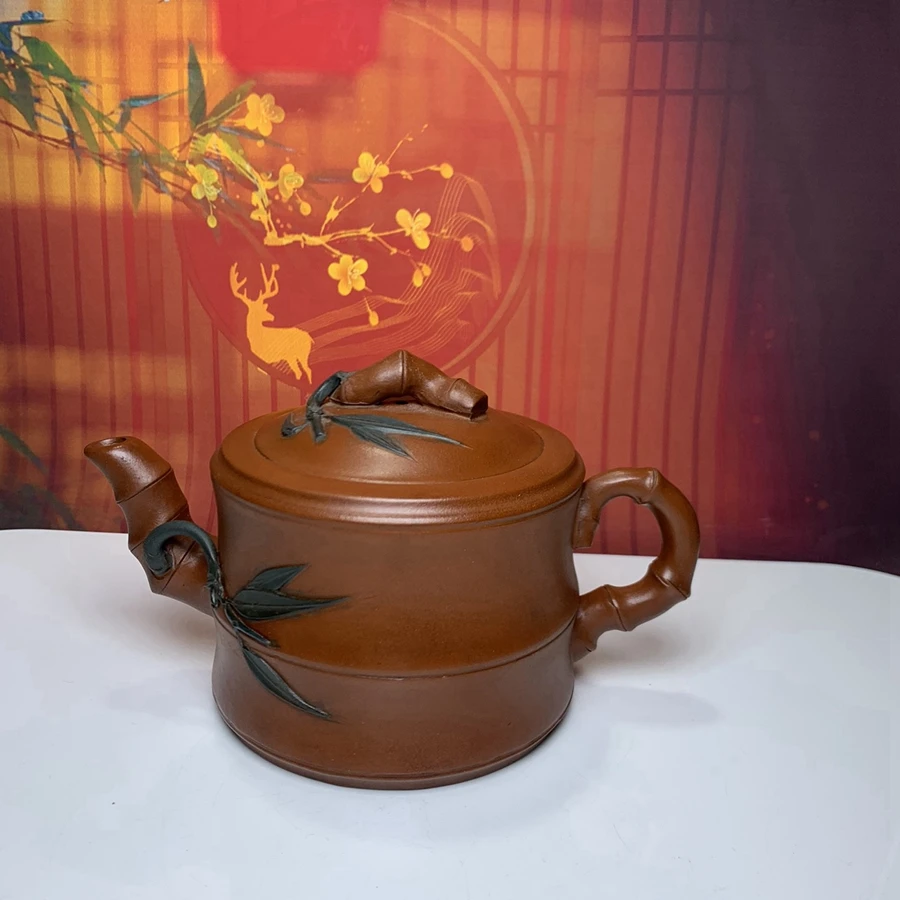 

Chinese Yixing Zisha Clay Teapot Bamboo knot Pot Zhou Guizhen 360ml